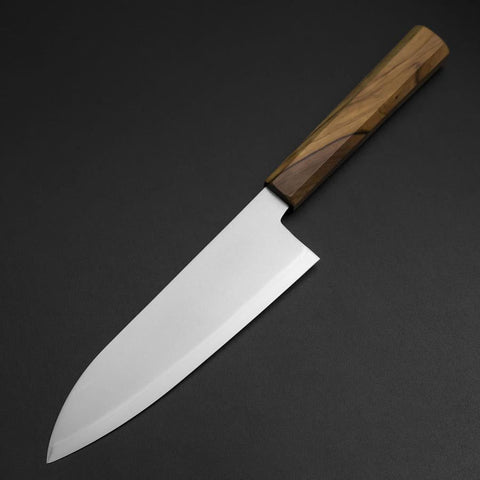 Santoku Blue Steel #2 Polished Olive Handle 170mm (6.7”)-[Musashi]-[Japan-Küchenmesser]