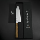 Santoku Blue Steel #2 Polished Olive Handle 170mm (6.7”)-[Musashi]-[Japan-Küchenmesser]