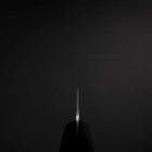Santoku Blue Steel #2 Stainless Clad Tsuchime Western Handle Black 165mm-[Musashi]-[Japanese-Kitchen-Knives]