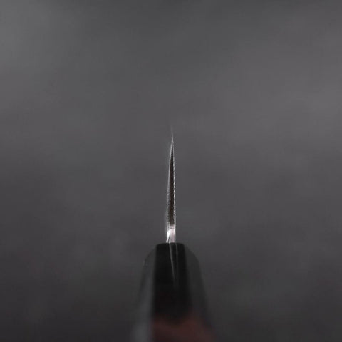 Santoku Blue Steel #2 Suminagashi Büffelhorn und Ebenholz Griff 170mm-[Musashi]-[Japan-Küchenmesser]