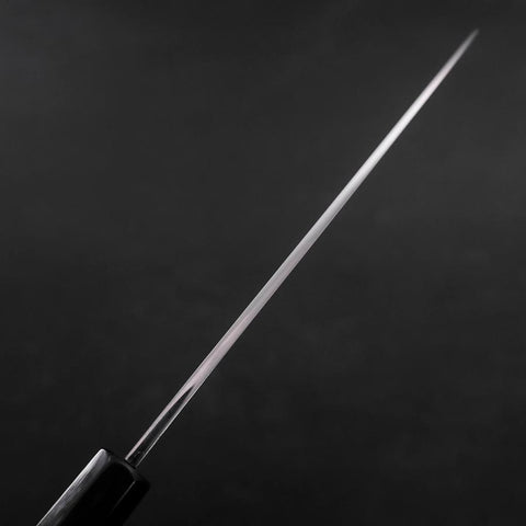 Santoku Blue Steel #2 Suminagashi Büffelhorn und Ebenholz Griff 170mm-[Musashi]-[Japan-Küchenmesser]