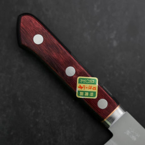 Santoku Blue Super Edelstahlummantelung Poliert Westlicher Griff in Schwarz-Rot 165mm-[Musashi]-[Japan-Küchenmesser]