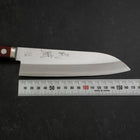 Santoku Blue Super Edelstahlummantelung Poliert Westlicher Griff in Schwarz-Rot 165mm-[Musashi]-[Japan-Küchenmesser]