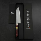 Santoku Blue Super Edelstahlummantelung Poliert Westlicher Griff in Schwarz-Rot 165mm-[Musashi]-[Japan-Küchenmesser]