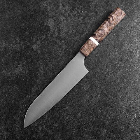Santoku Blue Super Poliert Ahornholz Griff 180mm-[Musashi]-[Japan-Küchenmesser]