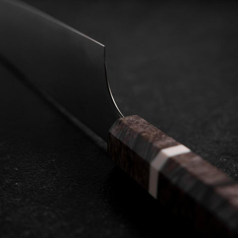 Santoku Blue Super Poliert Ahornholz Griff 180mm-[Musashi]-[Japan-Küchenmesser]