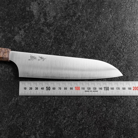 Santoku Blue Super Poliert Ahornholz Griff 180mm-[Musashi]-[Japan-Küchenmesser]