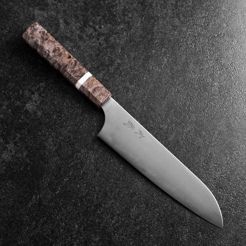 Santoku Blue Super Poliert Ahornholz Griff 180mm-[Musashi]-[Japan-Küchenmesser]