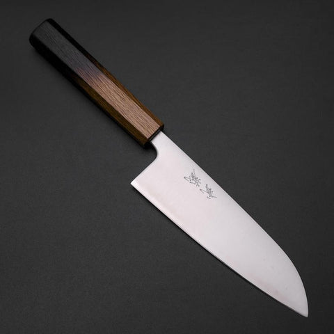Santoku Blue Super Poliert Yaki Urushi Griff 165mm-[Musashi]-[Japan-Küchenmesser]