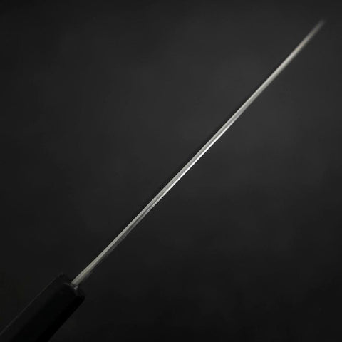 Santoku Blue Steel #2 Edelstahlummantelung Kurouchi Anti-Rutsch Griff 165mm-[Musashi]-[Japan-Küchenmesser]