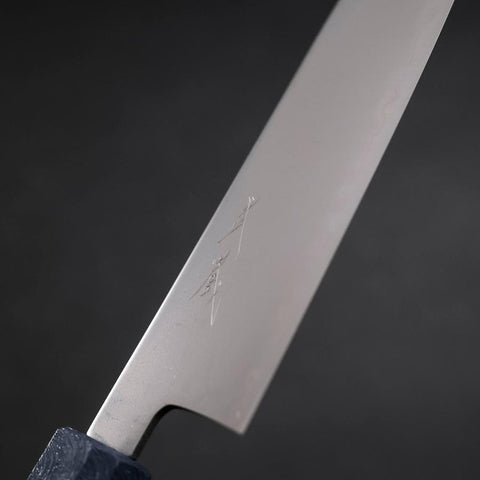 Santoku Chromax Poliert Blauer Urushi Griff 170mm-[Musashi]-[Japan-Küchenmesser]