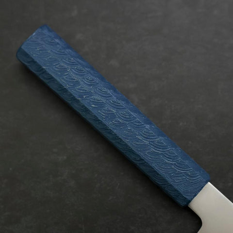 Santoku Chromax Poliert Urushi Griff in Blau 170mm-[Musashi]-[Japan-Küchenmesser]