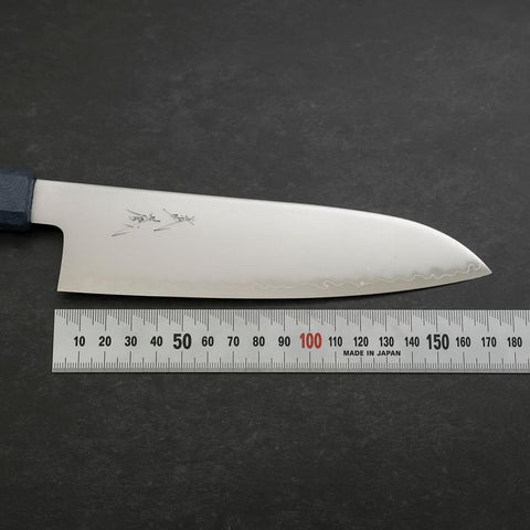 Santoku Chromax Poliert Urushi Griff in Blau 170mm-[Musashi]-[Japan-Küchenmesser]