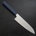 Santoku Chromax Poliert Urushi Griff in Blau 170mm-[Musashi]-[Japan-Küchenmesser]