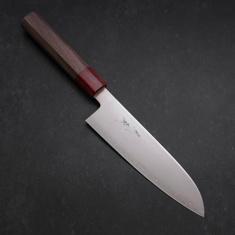 Santoku Chromax Poliert Walnussholz Griff 170mm-[Musashi]-[Japan-Küchenmesser]