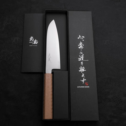 Santoku Chromax Poliert Weißer Urushi Griff 170mm-[Musashi]-[Japan-Küchenmesser]