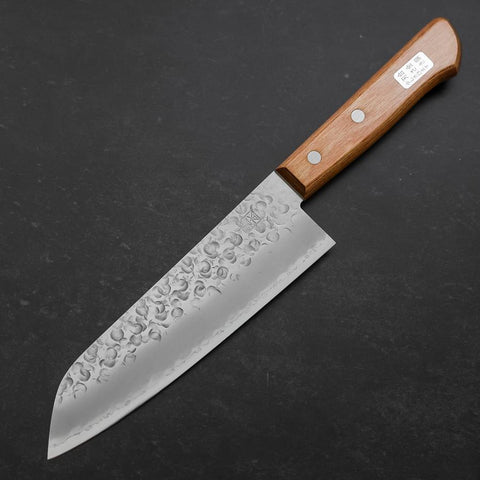 Santoku Chromax Tsuchime Brauner Westlicher Griff 165mm-[Musashi]-[Japan-Küchenmesser]
