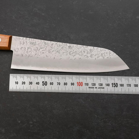 Santoku Chromax Tsuchime Brauner Westlicher Griff 165mm-[Musashi]-[Japan-Küchenmesser]
