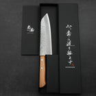 Santoku Chromax Tsuchime Brauner Westlicher Griff 165mm-[Musashi]-[Japan-Küchenmesser]