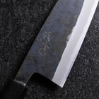 Santoku Edelstahlummantelung Blue Steel #2 Kurouchi Grüner Urushi Griff 165mm-[Musashi]-[Japan-Küchenmesser]
