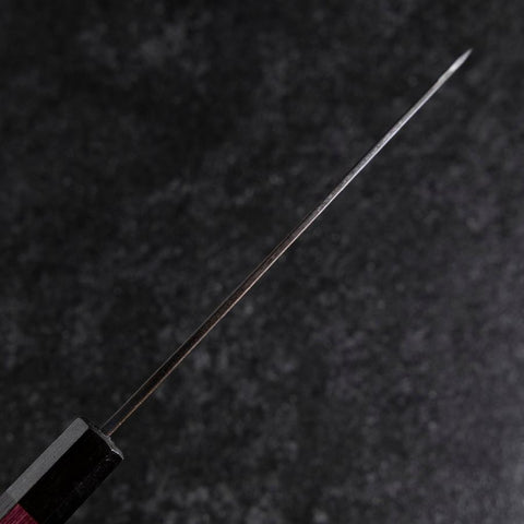 Santoku Edelstahlummantelung Blue Steel #2 Kurouchi Lila Urushi Griff 165mm-[Musashi]-[Japan-Küchenmesser]