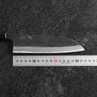 Santoku Edelstahlummantelung Blue Steel #2 Kurouchi Walnussholz Griff 165mm-[Musashi]-[Japan-Küchenmesser]