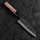 Santoku Edelstahlummantelung Blue Steel #2 Kurouchi Walnussholz Griff 165mm-[Musashi]-[Japan-Küchenmesser]