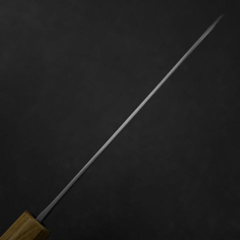 Santoku Edelstahlummantelung Blue Steel #2 Kurouchi Walnussholz-Zelkove Griff 165mm-[Musashi]-[Japan-Küchenmesser]