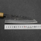 Santoku Edelstahlummantelung Blue Steel #2 Kurouchi Walnussholz-Zelkove Griff 165mm-[Musashi]-[Japan-Küchenmesser]