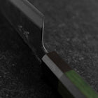 Santoku Edelstahlummantelung Blue Super Kurouchi Grüner Urushi Griff 165mm-[Musashi]-[Japan-Küchenmesser]