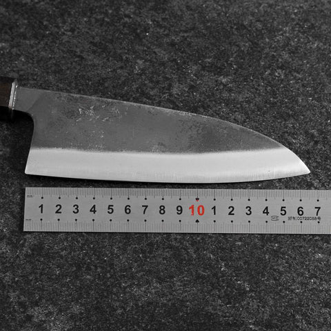 Santoku Edelstahlummantelung Blue Super Kurouchi Grüner Urushi Griff 165mm-[Musashi]-[Japan-Küchenmesser]