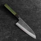 Santoku Edelstahlummantelung Blue Super Kurouchi Grüner Urushi Griff 165mm-[Musashi]-[Japan-Küchenmesser]
