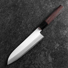 Santoku Edelstahlummantelung Blue Super Poliert Büffelhorn und Ebenholz Griff 180mm-[Musashi]-[Japan-Küchenmesser]