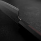Santoku Edelstahlummantelung Blue Super Poliert Büffelhorn und Ebenholz Griff 180mm-[Musashi]-[Japan-Küchenmesser]