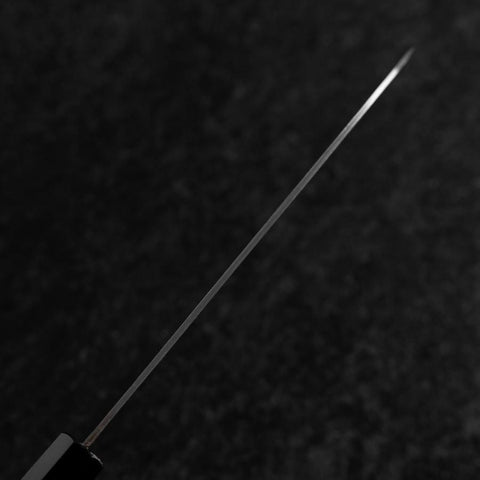 Santoku Edelstahlummantelung Blue Super Poliert Büffelhorn und Ebenholz Griff 180mm-[Musashi]-[Japan-Küchenmesser]