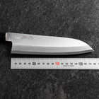 Santoku Edelstahlummantelung Blue Super Poliert Büffelhorn und Ebenholz Griff 180mm-[Musashi]-[Japan-Küchenmesser]