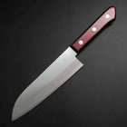 Santoku Edelstahlummantelung Blue Super Poliert Schwarz-Roter Westlicher Griff 165mm-[Musashi]-[Japan-Küchenmesser]
