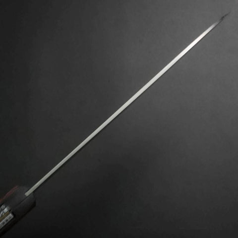 Santoku Edelstahlummantelung Blue Super Poliert Schwarz-Roter Westlicher Griff 165mm-[Musashi]-[Japan-Küchenmesser]