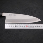 Santoku (Einseitig Geschliffen) White Steel #2 Kasumi Büffelhorn und Ebenholz Griff 180mm-[Musashi]-[Japan-Küchenmesser]