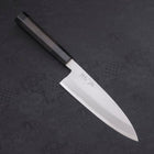 Santoku (Einseitig Geschliffen) White Steel #2 Kasumi Büffelhorn und Ebenholz Griff 180mm-[Musashi]-[Japan-Küchenmesser]