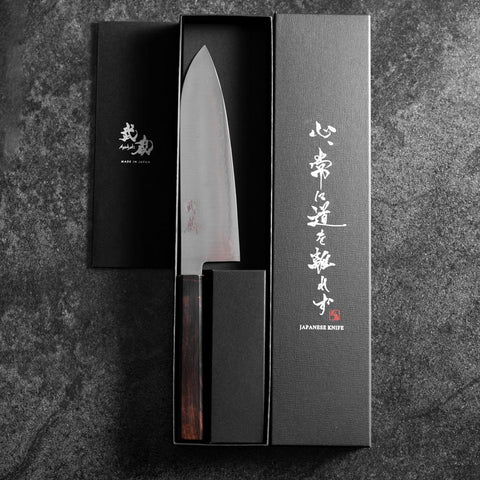 Santoku HAP-40 Poliert Ebenholz Griff 180mm-[Musashi]-[Japan-Küchenmesser]