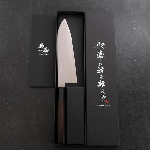 Santoku HAP-40 Polished Büffelhorn und Ebenholz Griff 180mm-[Musashi]-[Japan-Küchenmesser]