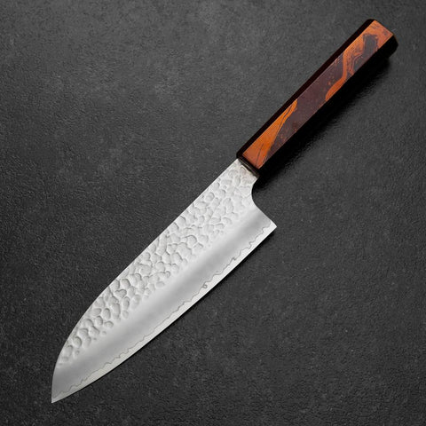 Santoku HAP-40 Tsuchime Roter Urushi Griff 180mm-[Musashi]-[Japan-Küchenmesser]