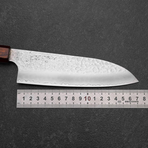Santoku HAP-40 Tsuchime Roter Urushi Griff 180mm-[Musashi]-[Japan-Küchenmesser]