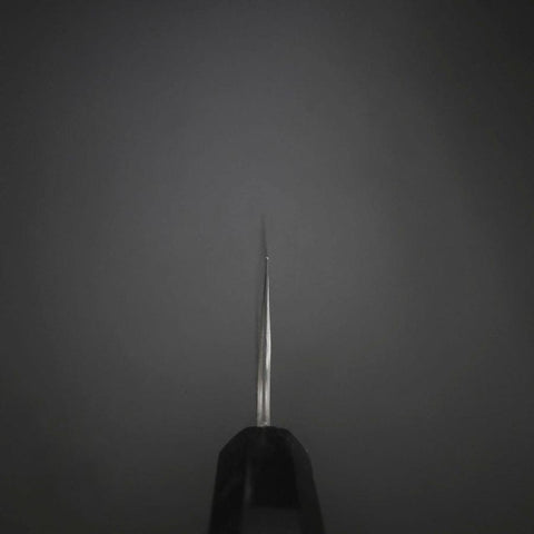 Santoku Kobalt Edelstahl HRC62 Kurouchi Damast Büffelhorn und Ebenholz Griff 165mm-[Musashi]-[Japan-Küchenmesser]