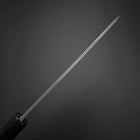 Santoku Kobalt Edelstahl HRC62 Kurouchi Damast Büffelhorn und Ebenholz Griff 165mm-[Musashi]-[Japan-Küchenmesser]