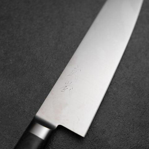 Santoku Molybdän Poliert Lila Westlicher Griff 180mm-[Musashi]-[Japan-Küchenmesser]