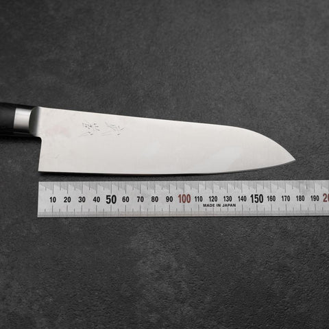 Santoku Molybdän Poliert Lila Westlicher Griff 180mm-[Musashi]-[Japan-Küchenmesser]