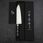 Santoku Molybdän Poliert Lila Westlicher Griff 180mm-[Musashi]-[Japan-Küchenmesser]
