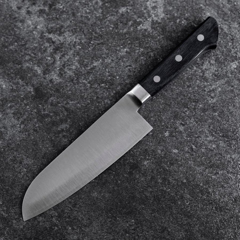 Santoku Molybdän Poliert Schwarzer Westlicher Griff 160mm-[Musashi]-[Japan-Küchenmesser]